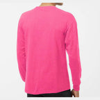 M&O Unisex Gold Soft Touch Long Sleeve T-Shirt - Neon Pink - On Model Back