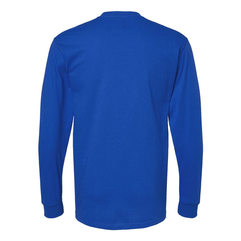 M&O Unisex Gold Soft Touch Long Sleeve T-Shirt - Royal - Back