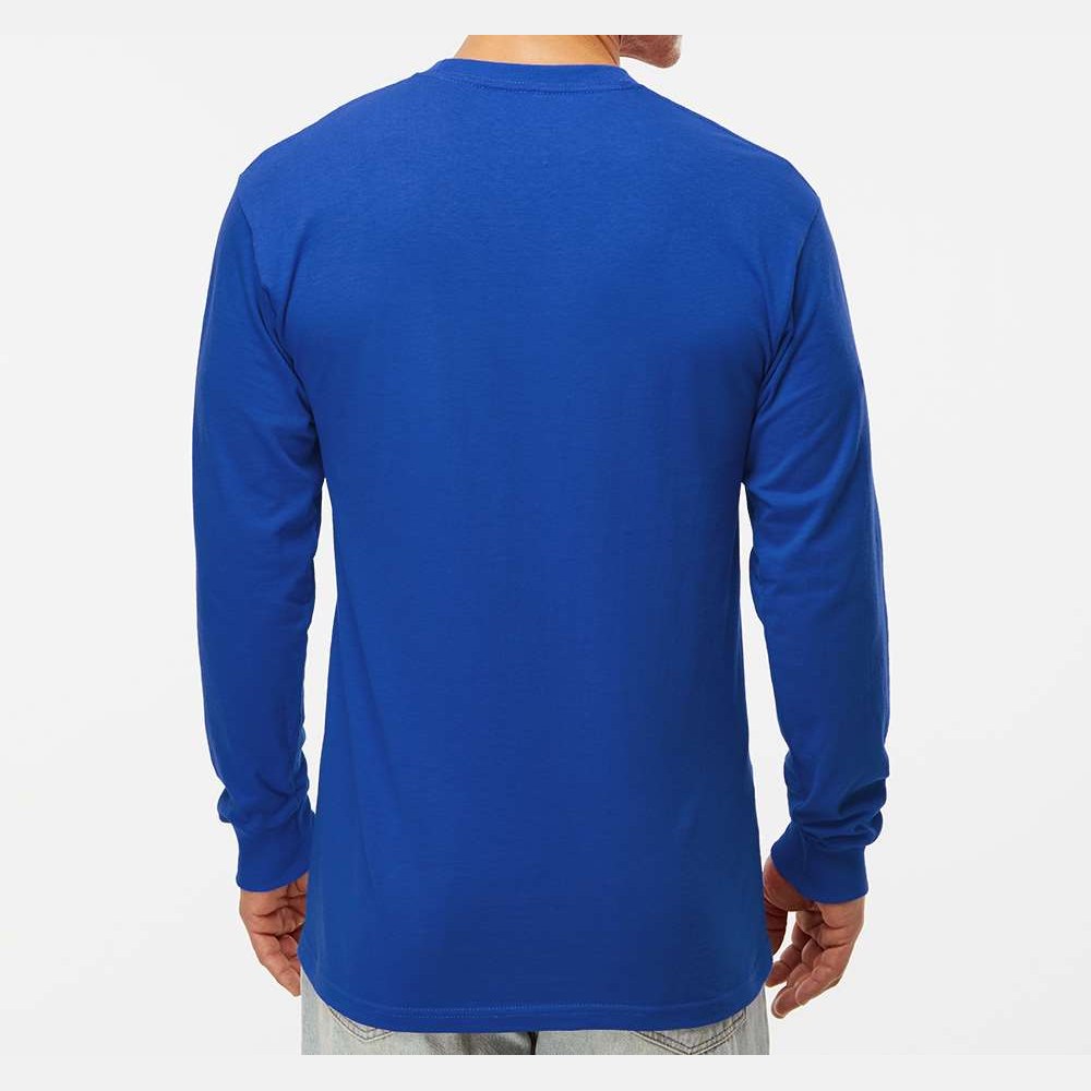 M&O Unisex Gold Soft Touch Long Sleeve T-Shirt - Royal - On Model Back