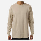 M&O Unisex Gold Soft Touch Long Sleeve T-Shirt - Sand - On Model Front