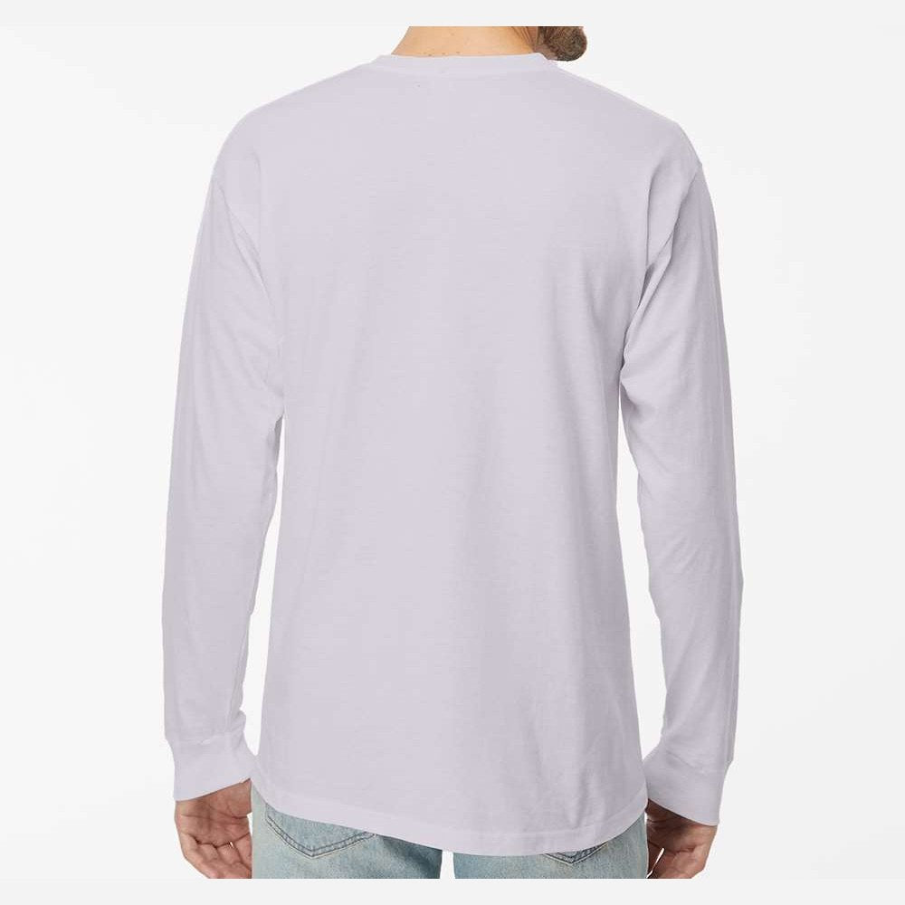 M&O Unisex Gold Soft Touch Long Sleeve T-Shirt - Silver - On Model Back