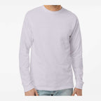 M&O Unisex Gold Soft Touch Long Sleeve T-Shirt - Silver - On Model Front