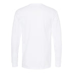 M&O Unisex Gold Soft Touch Long Sleeve T-Shirt - White - Back