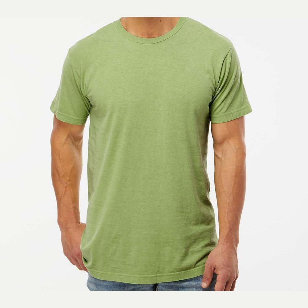 M&O Unisex Vintage Garment-Dyed T-Shirt - Aloe - On Model Front