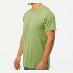 M&O Unisex Vintage Garment-Dyed T-Shirt - Aloe - On Model Side