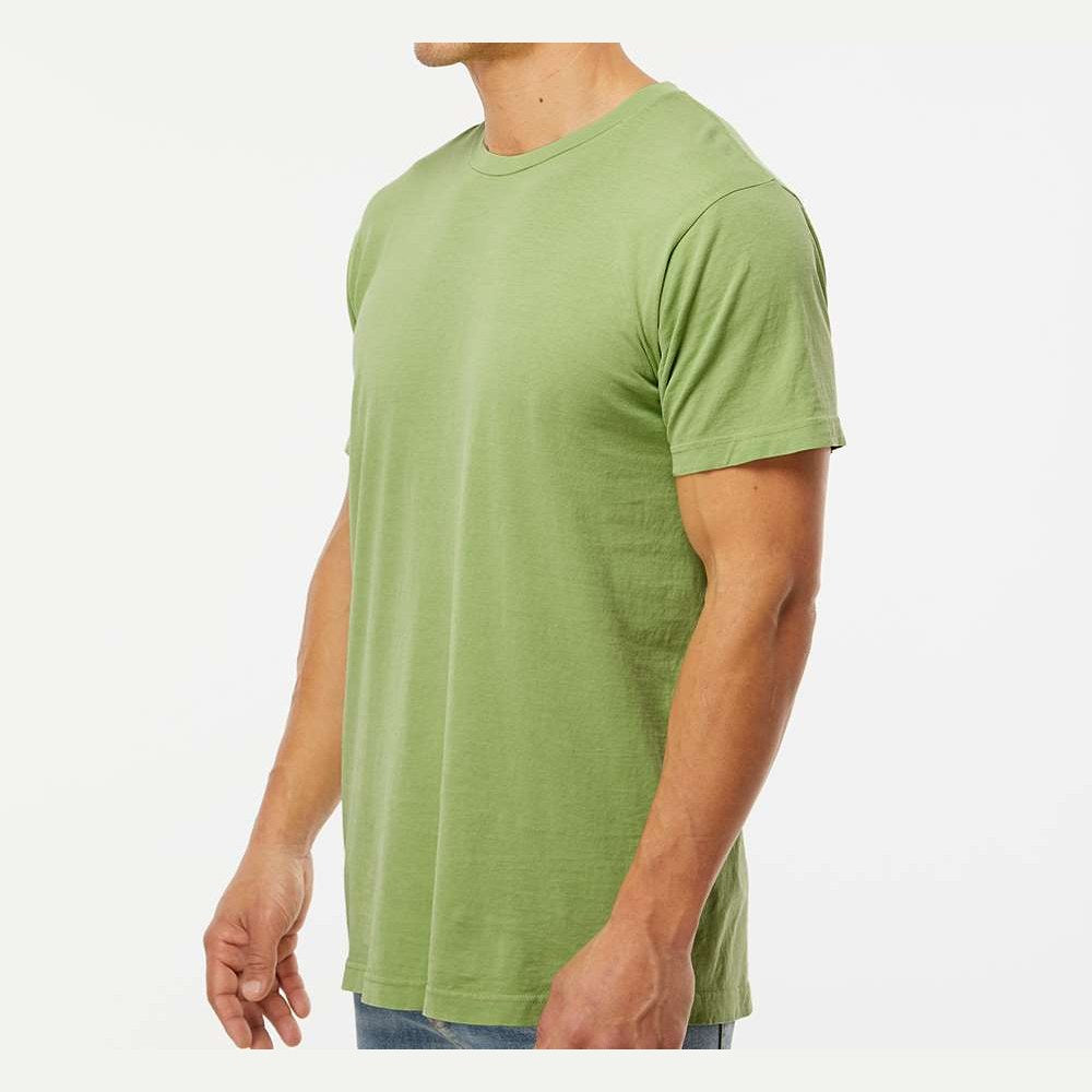M&O Unisex Vintage Garment-Dyed T-Shirt - Aloe - On Model Side
