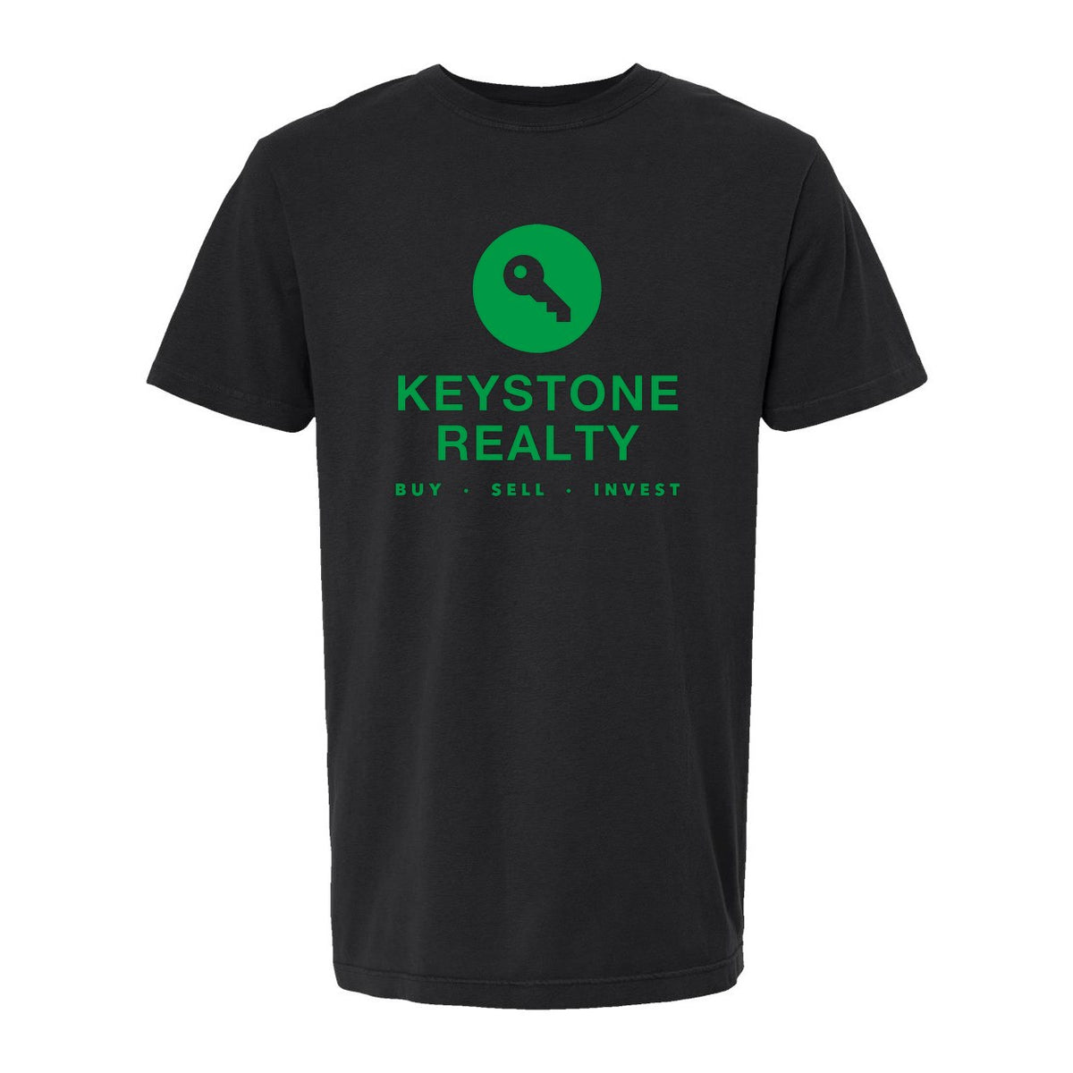 M&O Unisex Vintage Garment-Dyed T-Shirt - Black - Front