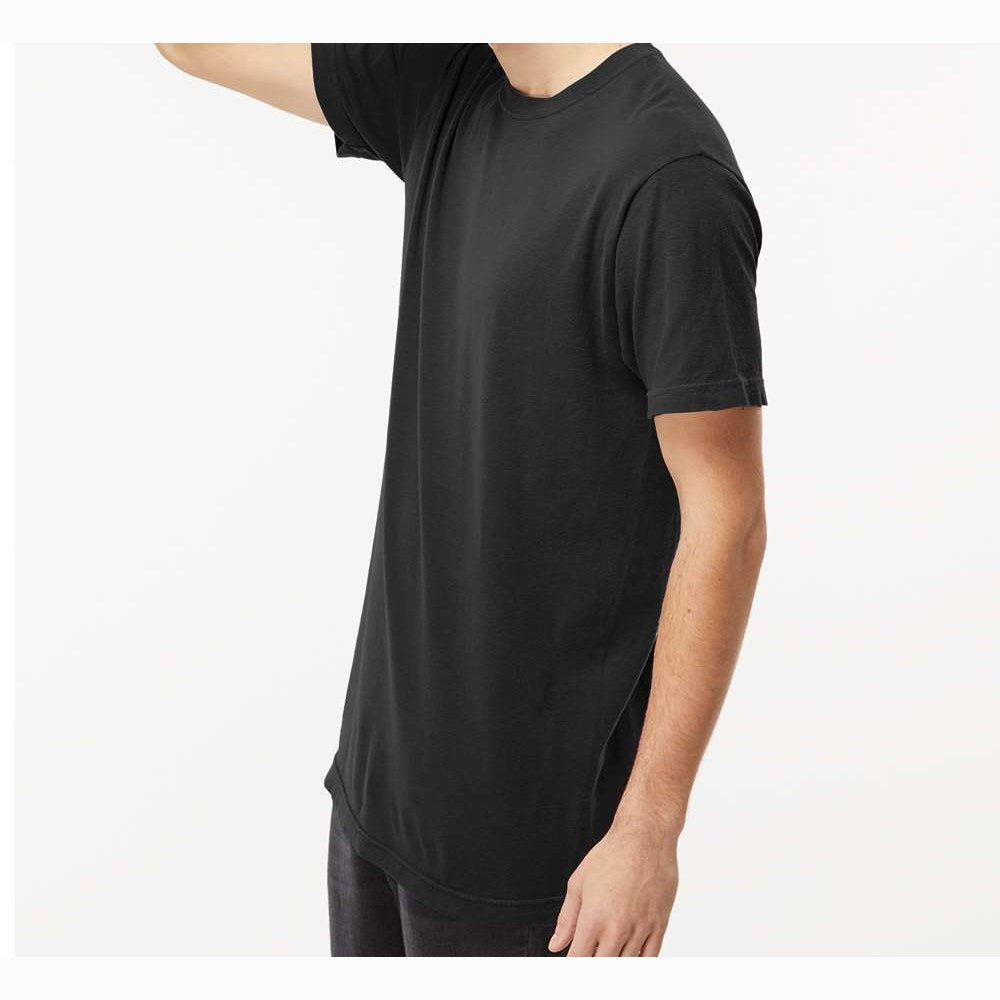 M&O Unisex Vintage Garment-Dyed T-Shirt - Black - On Model Side