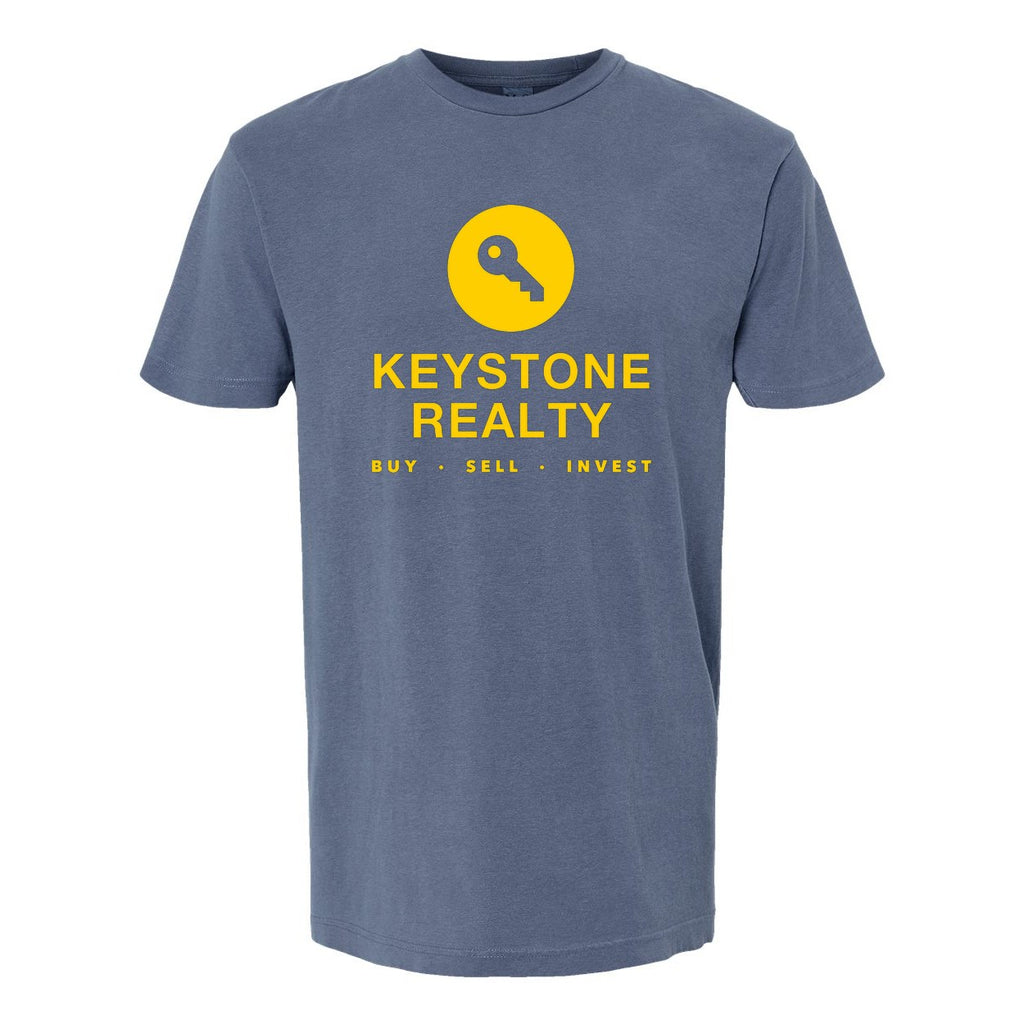 M&O Unisex Vintage Garment-Dyed T-Shirt - Blue Jean - Front