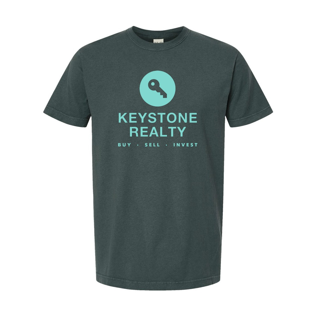 M&O Unisex Vintage Garment-Dyed T-Shirt - Blue Spruce - Front