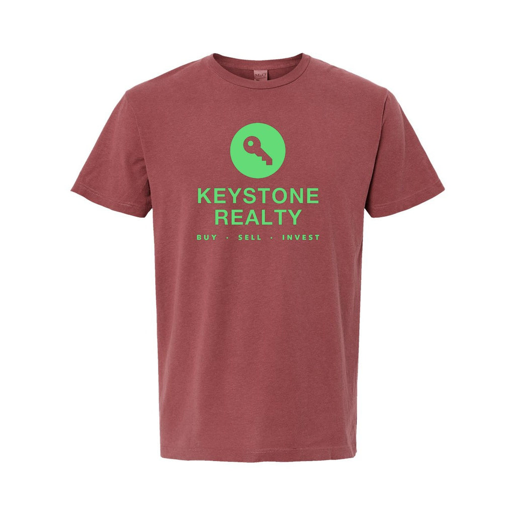 M&O Unisex Vintage Garment-Dyed T-Shirt - Brick - Front