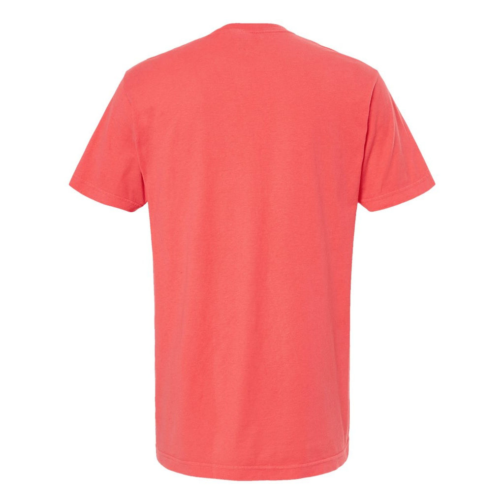 M&O Unisex Vintage Garment-Dyed T-Shirt - Bright Salmon - Back