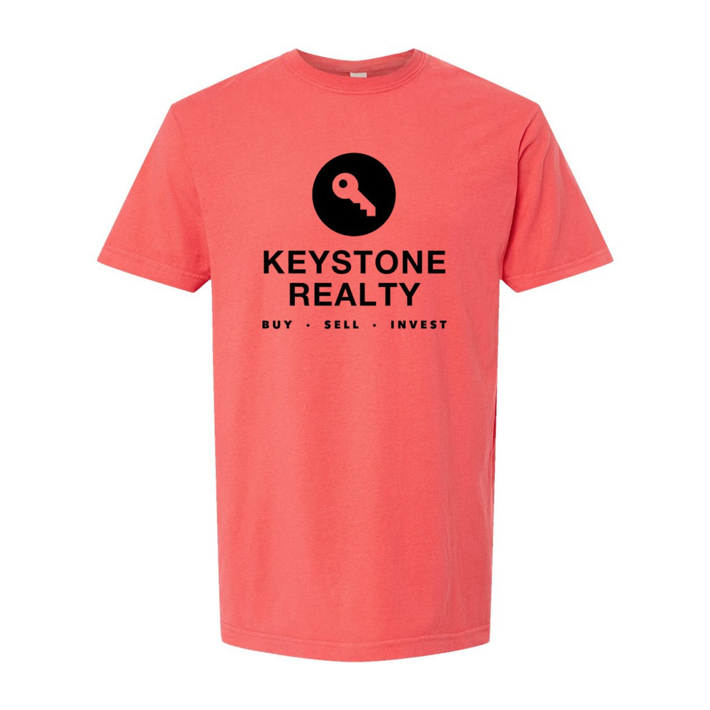 M&O Unisex Vintage Garment-Dyed T-Shirt - Bright Salmon - Front