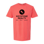 M&O Unisex Vintage Garment-Dyed T-Shirt - Bright Salmon - Front