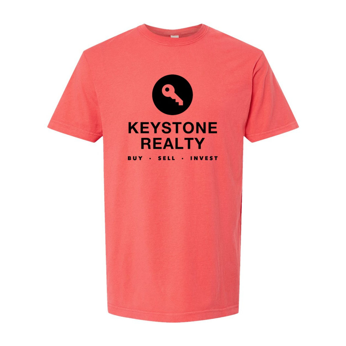 M&O Unisex Vintage Garment-Dyed T-Shirt - Bright Salmon - Front