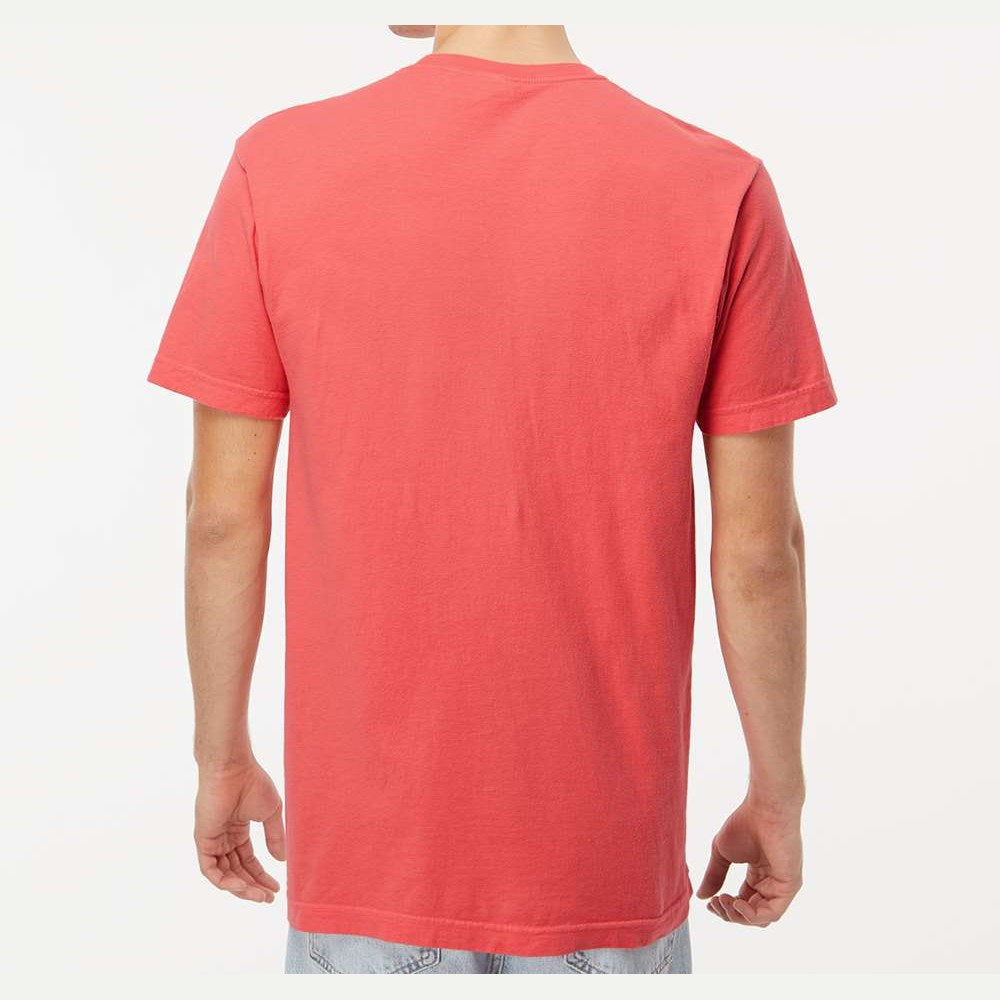 M&O Unisex Vintage Garment-Dyed T-Shirt - Bright Salmon - On Model Back