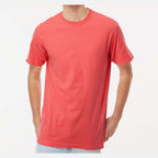 M&O Unisex Vintage Garment-Dyed T-Shirt - Bright Salmon - On Model Front
