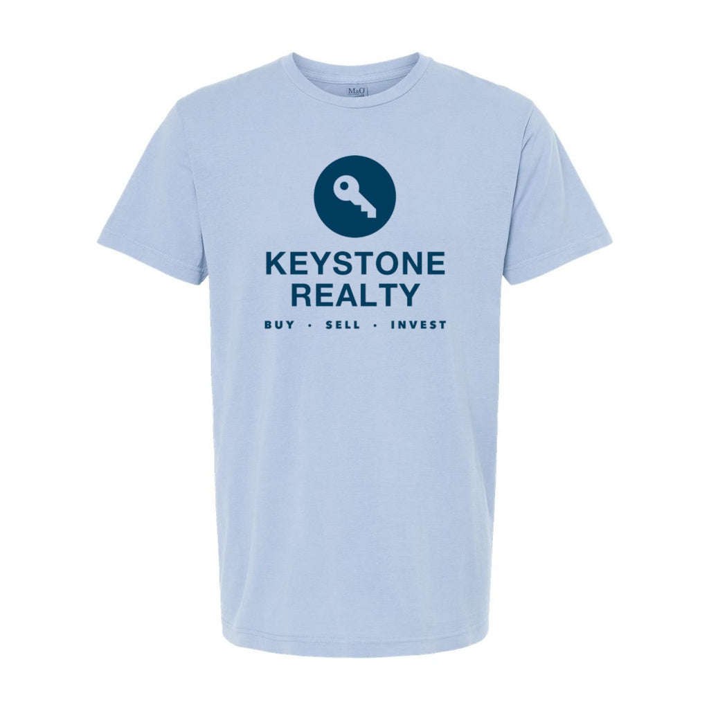 M&O Unisex Vintage Garment-Dyed T-Shirt - Chambray - Front
