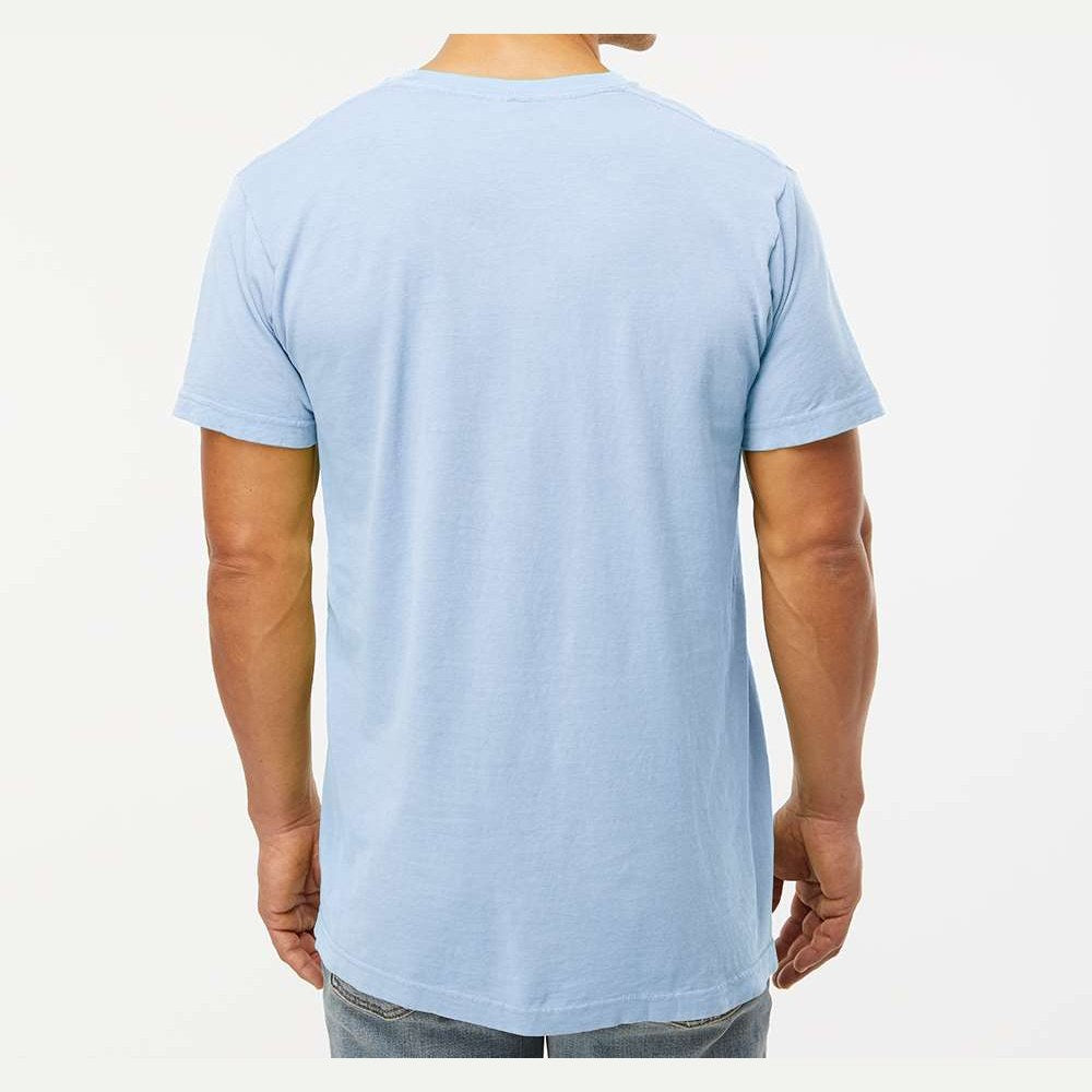 M&O Unisex Vintage Garment-Dyed T-Shirt - Chambray - On Model Back
