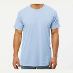 M&O Unisex Vintage Garment-Dyed T-Shirt - Chambray - On Model Front