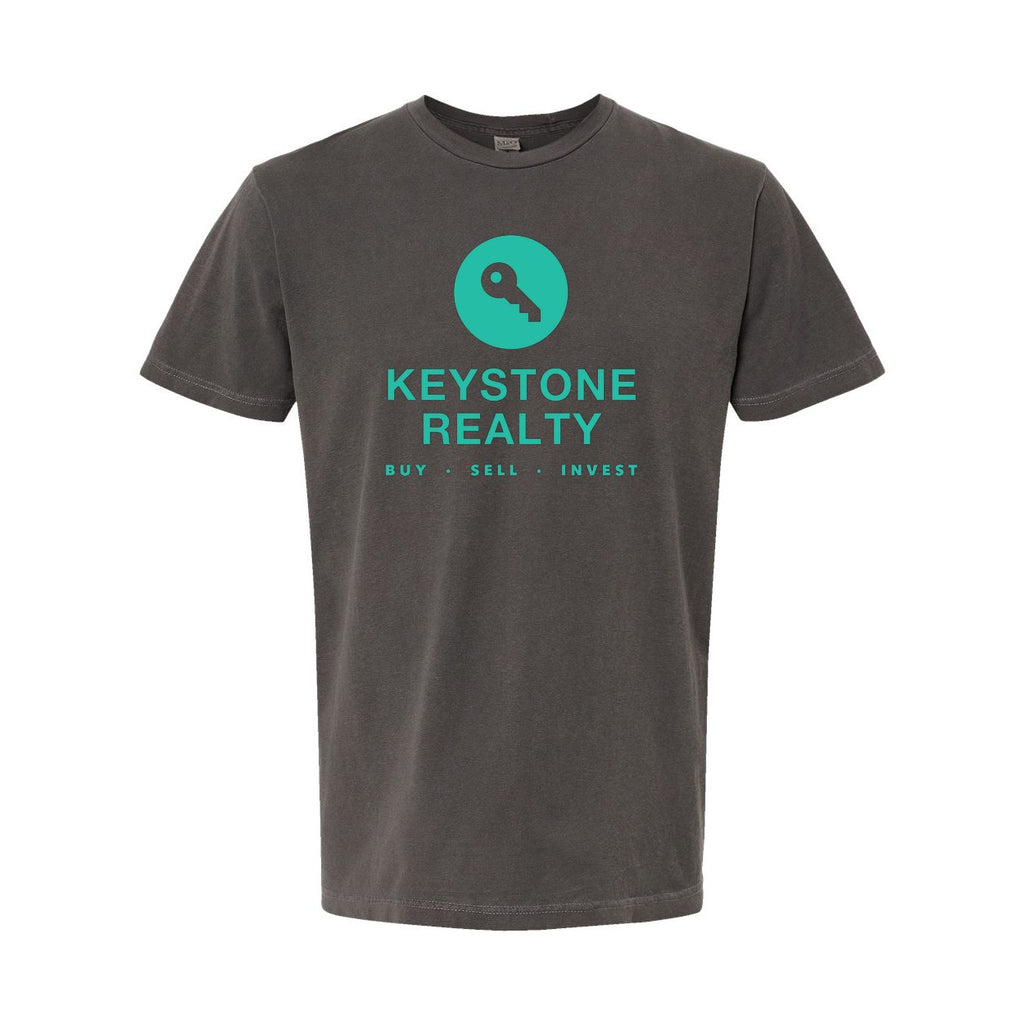 M&O Unisex Vintage Garment-Dyed T-Shirt - Charcoal - Front