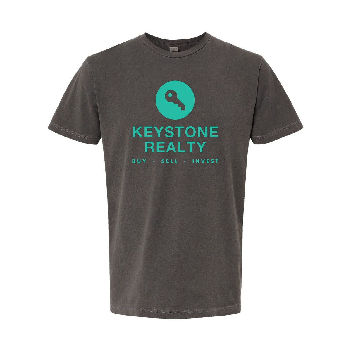 M&O Unisex Vintage Garment-Dyed T-Shirt - Charcoal - Front