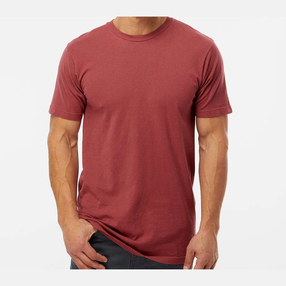 M&O Unisex Vintage Garment-Dyed T-Shirt - Crimson - On Model Front
