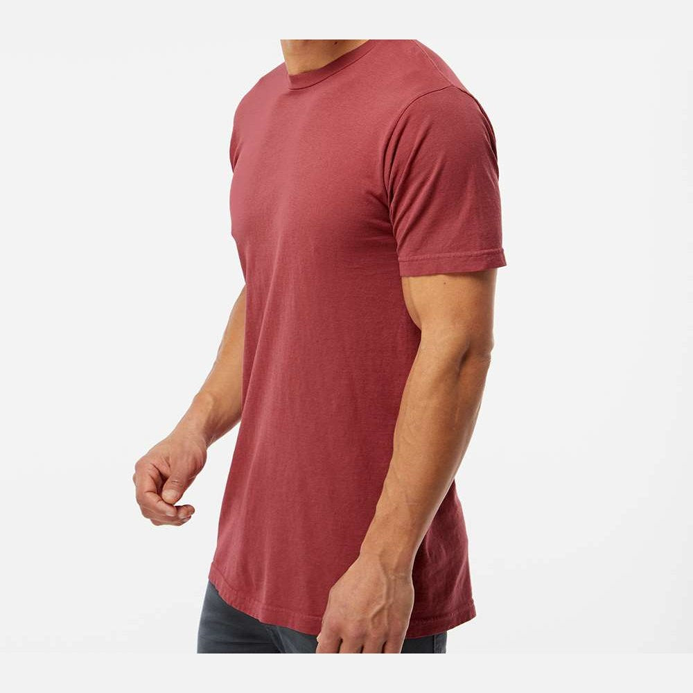 M&O Unisex Vintage Garment-Dyed T-Shirt - Crimson - On Model Side