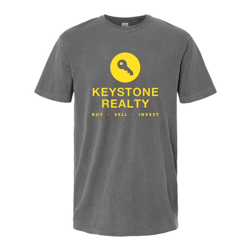 M&O Unisex Vintage Garment-Dyed T-Shirt - Grey - Front