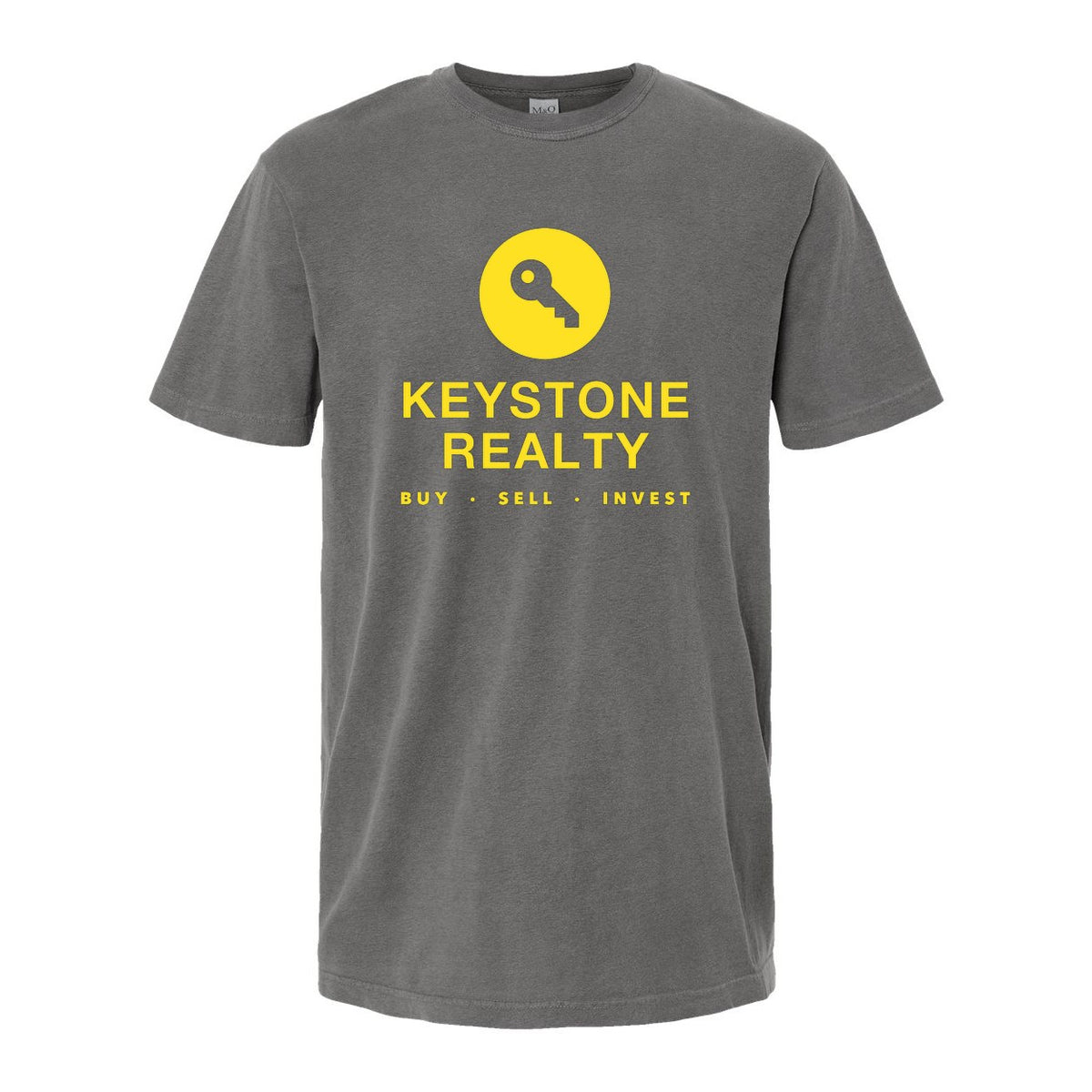 M&O Unisex Vintage Garment-Dyed T-Shirt - Grey - Front