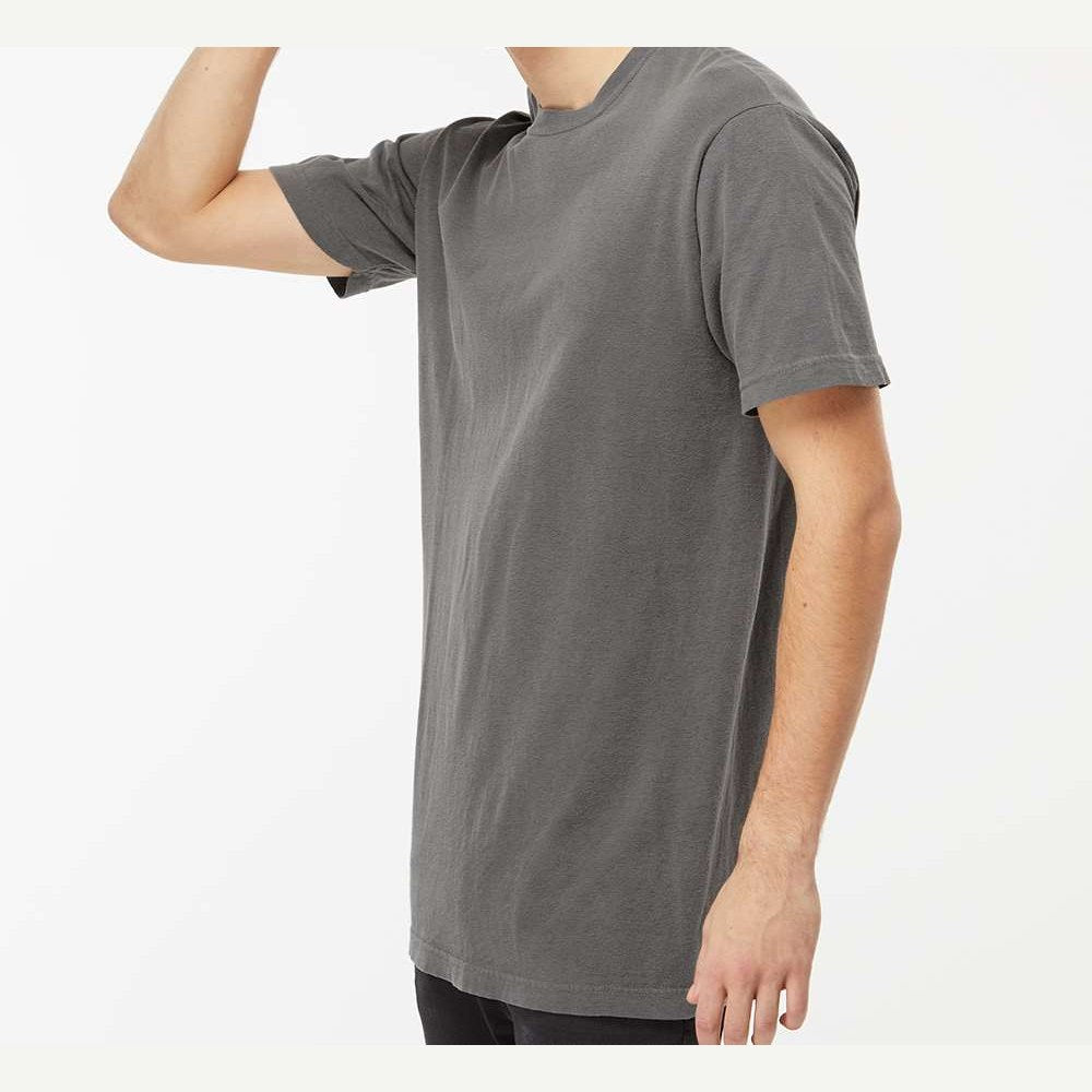 M&O Unisex Vintage Garment-Dyed T-Shirt - Grey - On Model Side