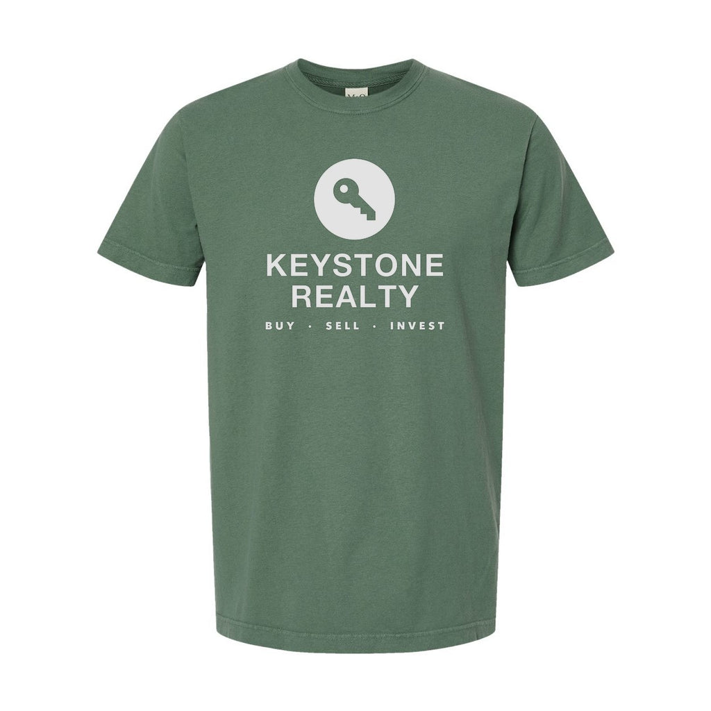 M&O Unisex Vintage Garment-Dyed T-Shirt - Light Green - Front