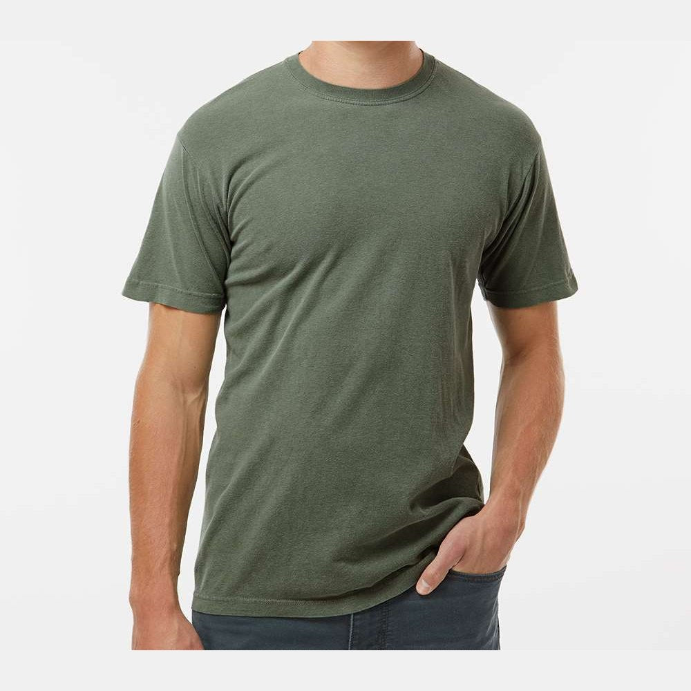 M&O Unisex Vintage Garment-Dyed T-Shirt - Monterey Sage - On Model Front