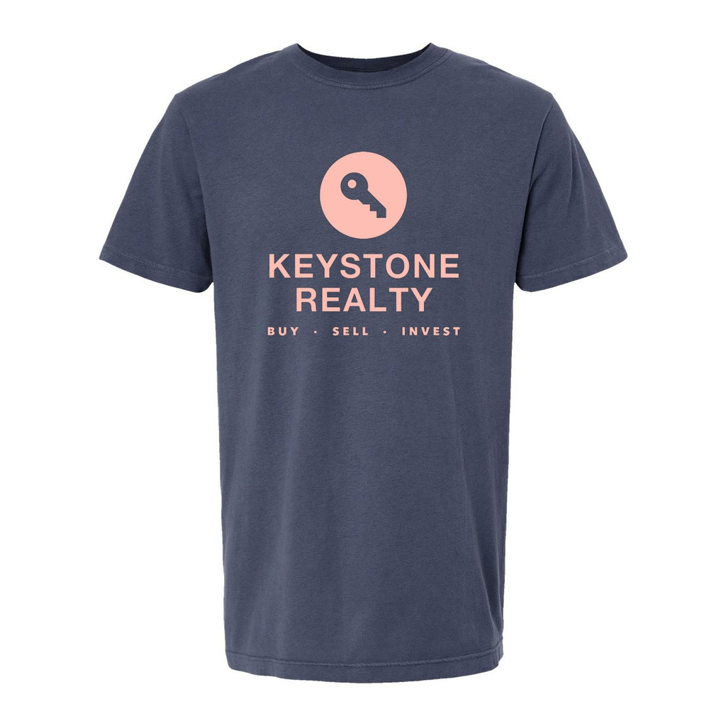 M&O Unisex Vintage Garment-Dyed T-Shirt - Navy - Front