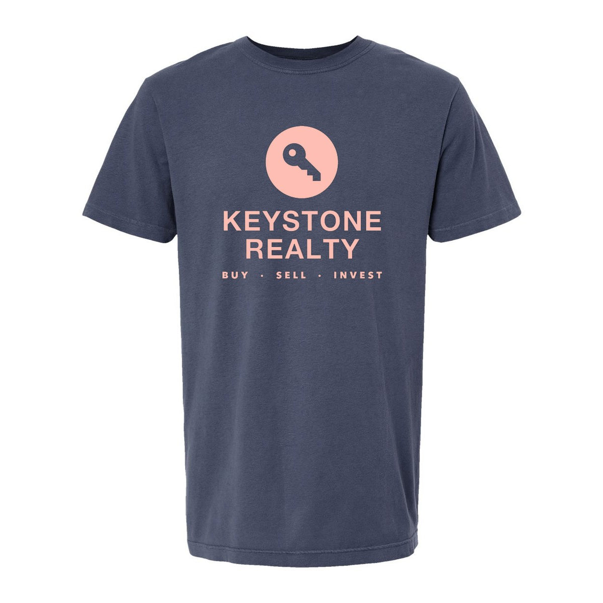 M&O Unisex Vintage Garment-Dyed T-Shirt - Navy - Front