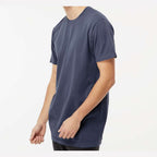 M&O Unisex Vintage Garment-Dyed T-Shirt - Navy - On Model Side