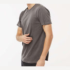 M&O Unisex Vintage Garment-Dyed T-Shirt - Pepper - On Model Side