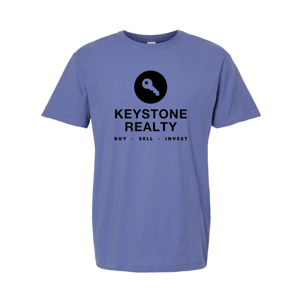 M&O Unisex Vintage Garment-Dyed T-Shirt - Periwinkle - Front