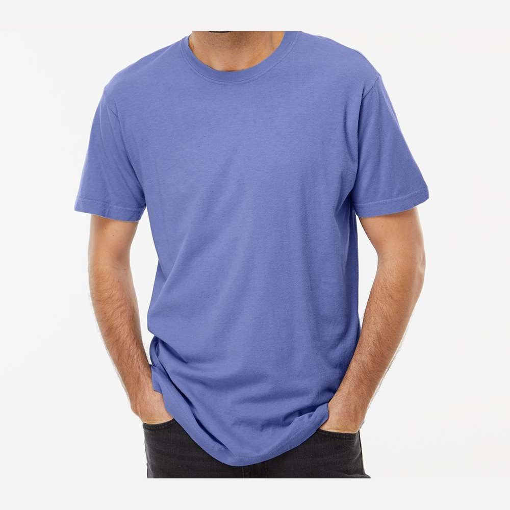 M&O Unisex Vintage Garment-Dyed T-Shirt - Periwinkle - On Model Front