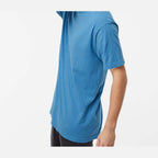 M&O Unisex Vintage Garment-Dyed T-Shirt - Royal Caribe - On Model Side