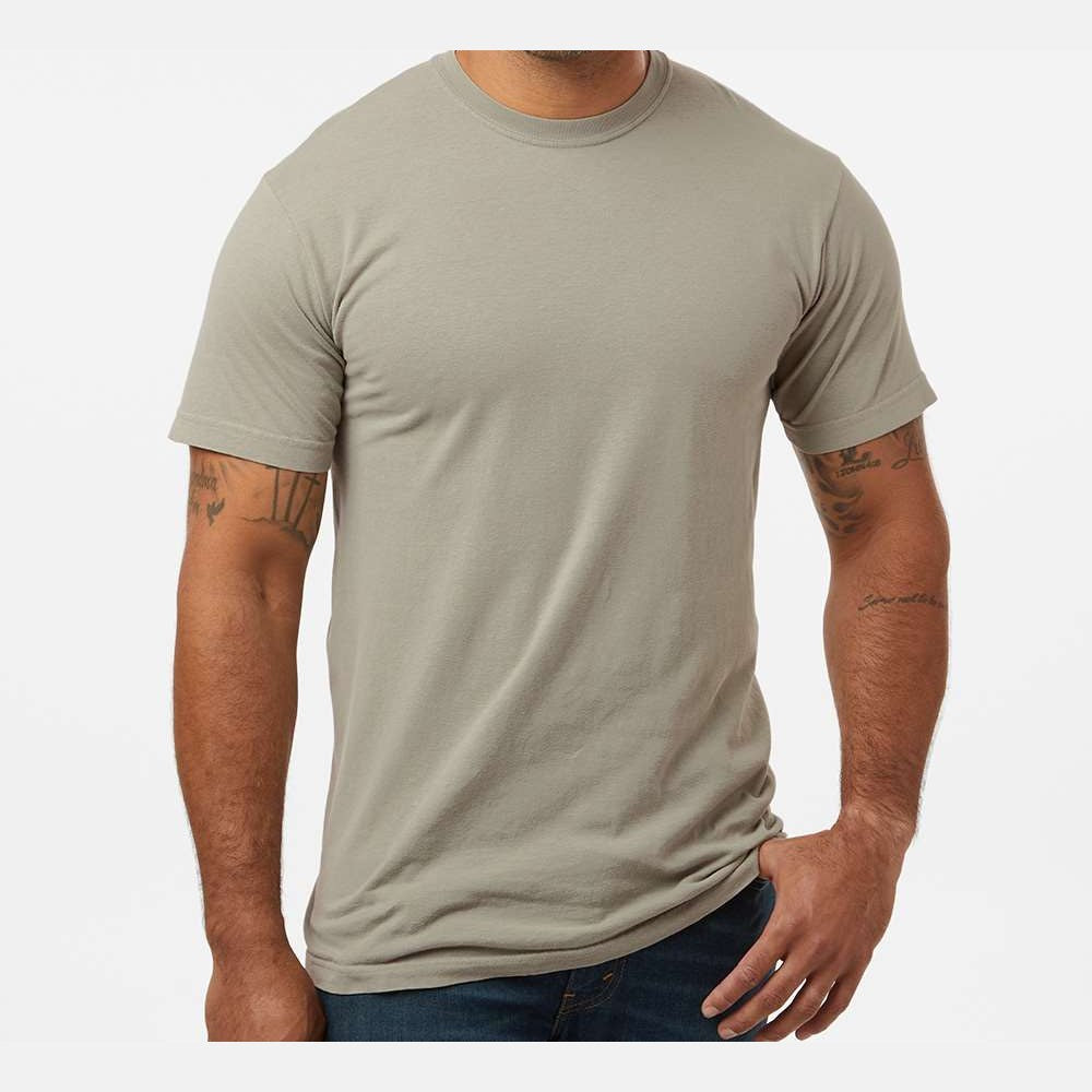 M&O Unisex Vintage Garment-Dyed T-Shirt - Sandstone - On Model Front