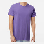 M&O Unisex Vintage Garment-Dyed T-Shirt - Violet - On Model Front