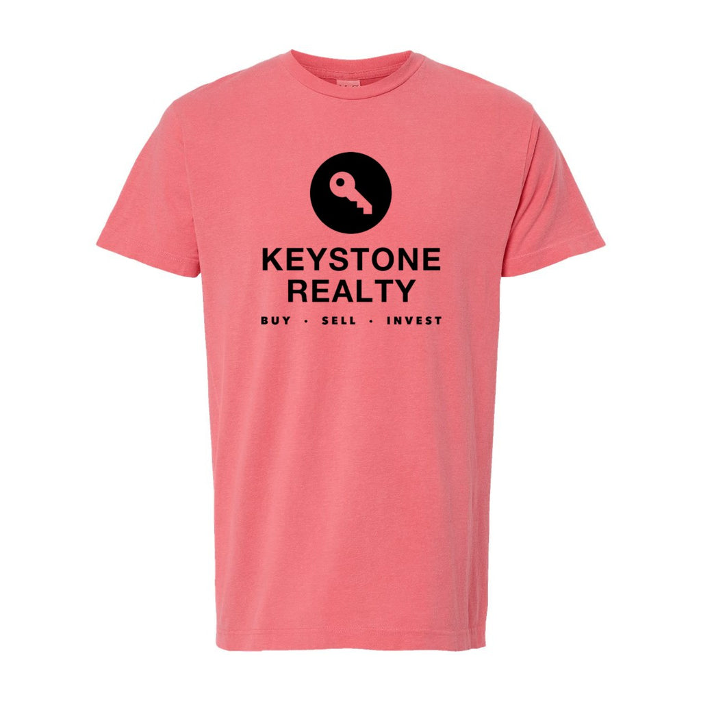 M&O Unisex Vintage Garment-Dyed T-Shirt - Watermelon - Front