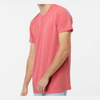 M&O Unisex Vintage Garment-Dyed T-Shirt - Watermelon - On Model Side