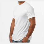 M&O Unisex Vintage Garment-Dyed T-Shirt - White - On Model Side