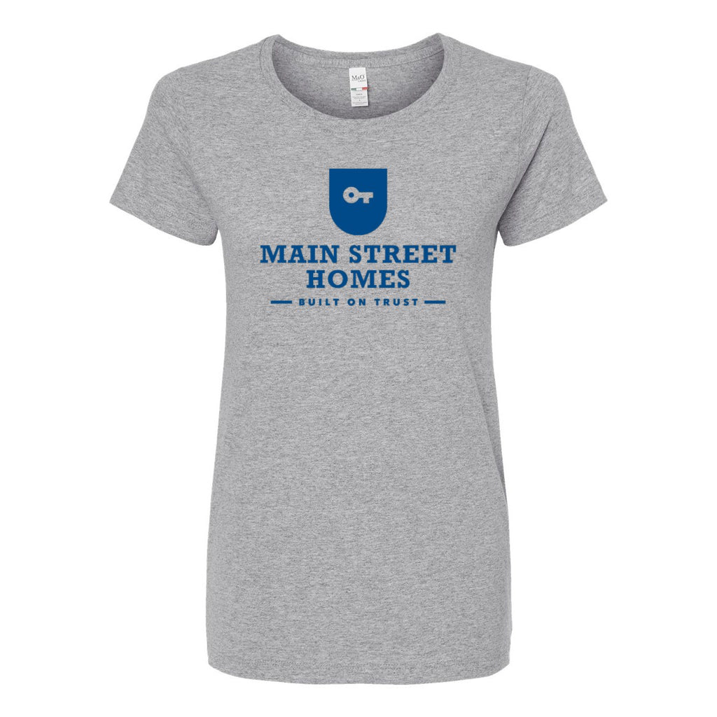 M&O Women's Gold Soft Touch T-Shirt - Athletic Grey - Front