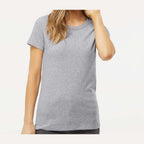 M&O Women's Gold Soft Touch T-Shirt - Athletic Grey - On Model Front