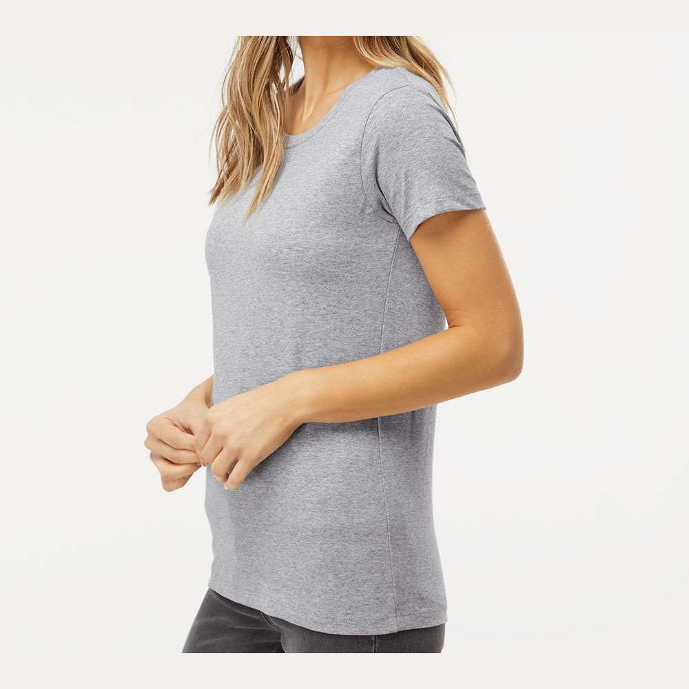 M&O Women's Gold Soft Touch T-Shirt - Athletic Grey - On Model Side