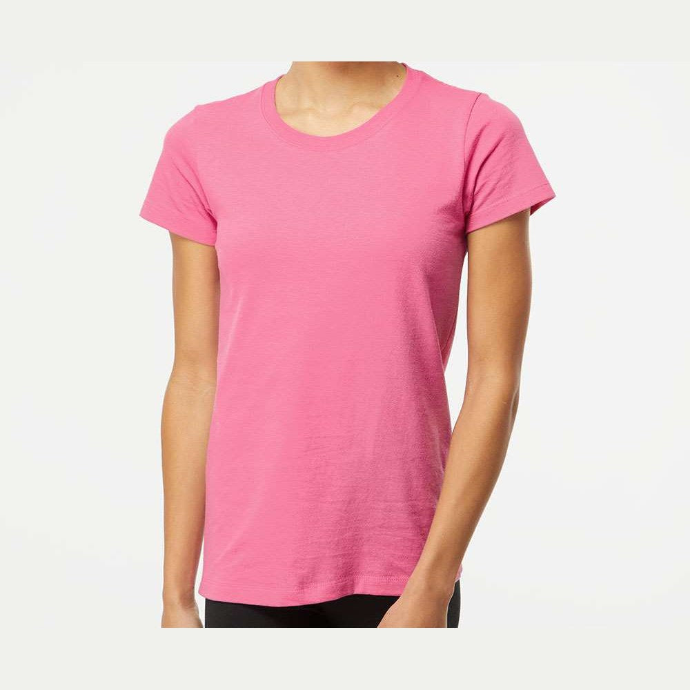 M&O Women's Gold Soft Touch T-Shirt - Azalea - On Model Front