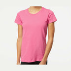 M&O Women's Gold Soft Touch T-Shirt - Azalea - On Model Front
